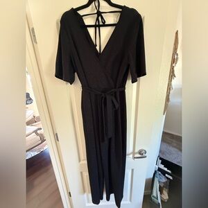 Black Sparkle Wrap Jumpsuit Dress NWOT